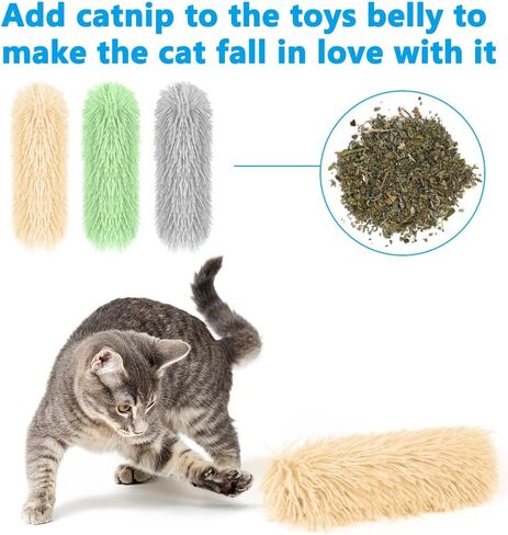 Catnip Toy, 3 Pack Cat Toys Cat Pillows Plush Cat Chew Toys with 2 pcs Catnip Sticks Interactive Cat Kicker Toys for Indoor Cats Cat Toys with Catnip Cat Nip Toys for Kittens in Saudi Arabia