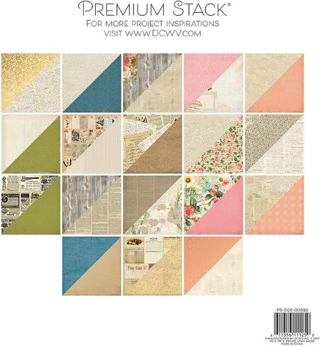 American Crafts DCWV Card Stock 12X12 Indigo Kraft and Rose Gold Premium Printed Stack, Multi-Colour Craft Paper, Arts Crafts Supplies Decorative Card Stock For Printer Card Stock For Crafting in Saudi Arabia