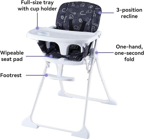 Pamo Babe Simple Fold High Chair with 3-Position Tray in Kuwait