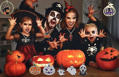 80 قطعة من سحر الهالوين الفضي العتيق لصنع المجوهرات، قبعة ساحر شبح اليقطين، هيكل جمجمة الخفافيش، سحر الهالوين لقلادة DIY، سوار، أقراط، صنع المجوهرات (M722) in Kuwait