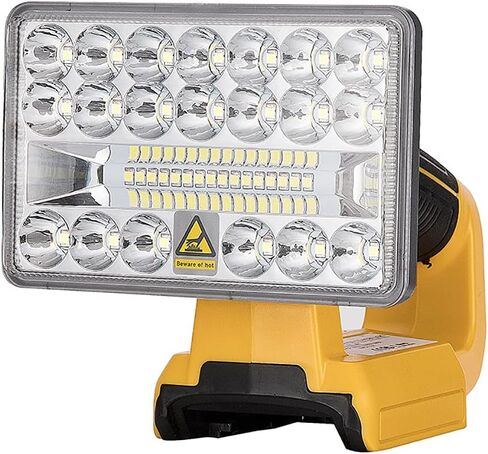 ضوء عمل LED لبطارية DeWalt 20V Max، 18W 2000LM مصباح بطارية لاسلكي مع دوران 90 درجة / منفذ USB / حماية الجهد المنخفض / رأس مصباح تبديد الحرارة من سبائك الزنك 5 بوصات لورشة العمل (بدون بطارية) in Kuwait