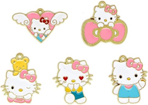 Cute Cat Charms Enamel Cartoon Cat Charms Pendant 30 Pcs for Decoration DIY Making Necklace Bracelet Earring Keychain Accessories in Saudi Arabia