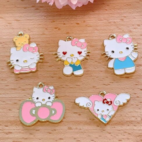 Cute Cat Charms Enamel Cartoon Cat Charms Pendant 30 Pcs for Decoration DIY Making Necklace Bracelet Earring Keychain Accessories in Saudi Arabia