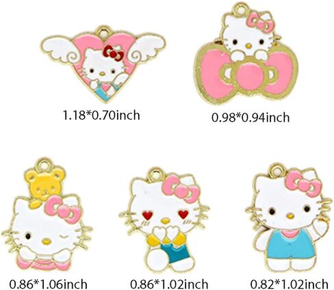 Cute Cat Charms Enamel Cartoon Cat Charms Pendant 30 Pcs for Decoration DIY Making Necklace Bracelet Earring Keychain Accessories in Saudi Arabia