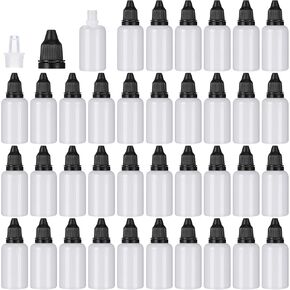 Tioncy 100 Pcs 30ml Dropper Bottles Squeezable Eye Liquid Dropper Bottles with Leak Proof Caps, Plastic Empty Eye Dropper Bottle Refillable 1 oz Plastic Bottles for Essence, Eye Drops, Essential Oil