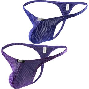 IKINGSKY Men's Big Pouch G-string Sexy Low Rise Bulge Thong Underwear Breathable Y-back Under Panties for Men