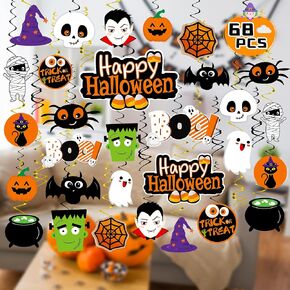 Halloween Hanging 68PCS Halloween Ceiling Decorations Halloween Decorations for Classroom Hanging Halloween Decorations Indoor Ghost Pumpkin Ceiling Decorations, CSUS20210713001
