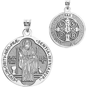 PicturesOnGold.com Saint Benedict Religious Medal - in Sterling Silver, 10K, or 14K Gold