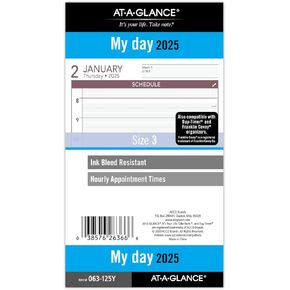 AT-A-GLANCE 2026 Planner Refill, Daily, 3-3/4" x 6-3/4", Portable Size 3, Loose-Leaf (063-125Y-26)