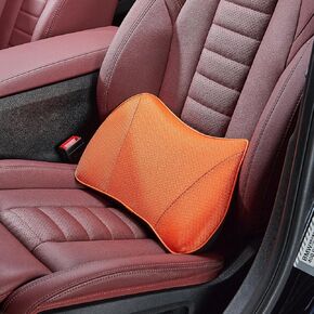 Soft Lumbar Support Pillow for Truck Seat & Car Driver's Seat Lumbar Support Pillow Memory Foam Back Cushion for Pain Relief Improve Posture (Mesh Fabric-Wine red, Small Size)