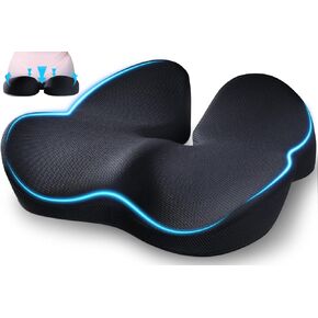 Memory Foam Seat Cushion for Office Chair Pressure Relief Sciatica & Tailbone Pain Relief Memory Foam Coccyx Cushion for Long Sitting, for Home Chair, Gaming Chair and Car Seat Cushion