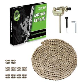 25H Roller Chain 10 Feet 480 Links Compatible with Razor MX350 MX650 MX500 RSF650 Electric Dirt Rocket Bike 47cc 49cc 2 Stroke Gas Scooter Mini Pocket Bike ATV Go Kart Parts with Chain Breaker