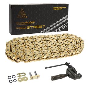 HIALKE Gold 525 X-Ring Chain 120 Links with Connecting Master Link and Chain Breaker