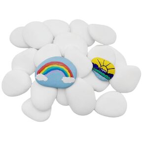 20 PCS White Painting Rocks, 2"-3" DIY Rocks Flat & Smooth Kindness Rocks for Arts, Crafts, Decoration, Medium Rocks for Painting ，Hand Picked for Painting Rocks