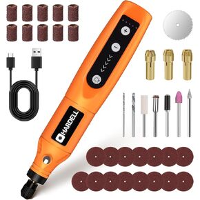 HARDELL Mini Cordless Rotary Tool, 5-Speed and USB Charging with storage case, Multi-Purpose 3.7V Power Rotary Tool for Sanding, Polishing, Drilling, Etching, Engraving, DIY Crafts