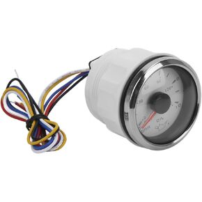 Oil Pressure Gauge, Press Pressure Gauge Pointer 52mm/2.0inch 10?184|? Colourful Backlight Adjustable Universal for Cars Boats (White)