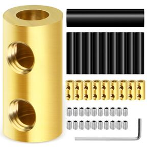 10PCS 4holes 5Awg 80A Quick Wiring Connection Terminal, Wire Connector with Set Screws and Thermoplastic Tube
