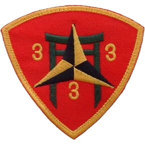 Officially Licensed United States Marine Corps USMC, 3rd Battalion 3rd Marines Patch, with Iron-On Adhesive