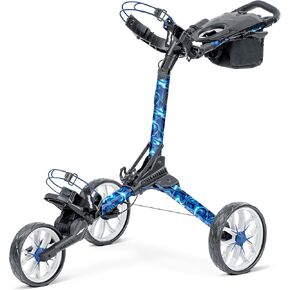 Bag Boy Nitron 3 Wheel Golf Push Cart, Easy 1 Step Open and Fold, Scorecard Console, Beverage Holder, Mobile Device Holder, Handle Mounted Parking Brake