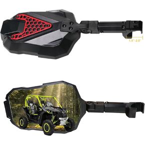 UTV Side Mirrors side by side accessories Fits 1.5"-2"Roll Bars Compatible with Polaris RZR,Can Am X3, Honda Pioneer, Kawasaki Mule, Cfmoto Zforce