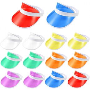 14Pcs Summer Clear Visor UV Protection, Suitable Beach Sunhat Tennis Golf Outdoor Sports Visor Poker Cap Unisex