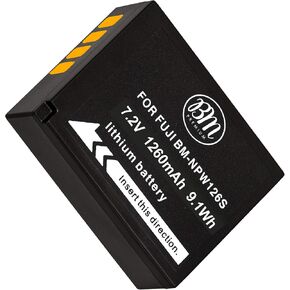 BM Premium 2 Pack of NP-W126S High Capacity Battery for Fujifilm FinePix X-S10, X-T100, XT-200 X-100F X-100V X-A7 X-H1 X-T10 X-T20 X-T30 X-A2 X-A3 X-A5 X-A10 X-E1 X-E2 X-E2S X-E3 X-T1 X-T2 X-T3 Camera