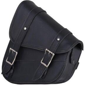 Motorcycle Swingarm Bag with Black Leather, Swing Arm Bag Motorcycle Saddlebag Left Side Tool Bag Fit for Softail/Triangulated Swingarm Models Dyna Low Rider Fat Bob