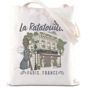ENSIANTH La Paris France Inspired Tote Bag Mouse Chef Movie Mech Remy Rat Handbag Anyone Can Cook Gift Cooking Lover Gift