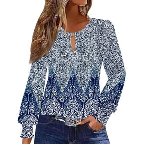 ETCYY Womens Blouses Pleated Long Sleeve Shirts Dressy Casual Fall Tops 2024 Fashion Work Business Casual Outfits Tunic Tops