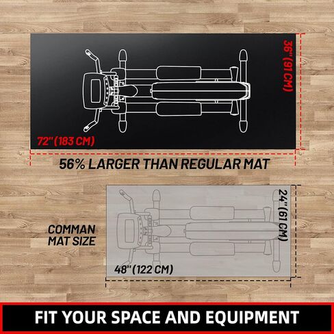 Foldable Treadmill mat, 68''x24'' Exercise Equipment Mat for Hardwood Floor Carpet Protection, 6mm Thick, Exercise Bike Mat Pad for Indoor Cycles, Rowing Machine, Elliptical in Saudi Arabia