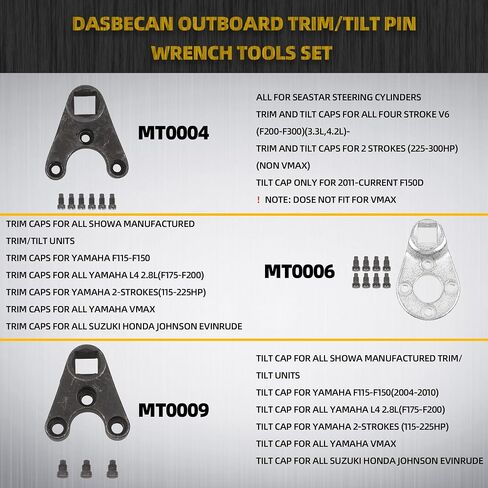 Dasbecan Outboard Trim/Tilt Pin Wrench Tools Set Compatible with Yamaha Suzuki Johnson Evinrude Replace# MT0004 MT0006 MT0009 in Saudi Arabia