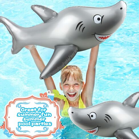 4 عبوات من أسماك القرش القابلة للنفخ مقاس 40 بوصة، حيوانات القرش الكبيرة القابلة للنفخ من مادة PVC القابلة للنفخ، لعبة حمام السباحة العائمة للشاطئ الصيفي، مستلزمات حفلات البحر والمحيط in Kuwait