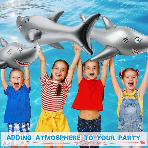 4 عبوات من أسماك القرش القابلة للنفخ مقاس 40 بوصة، حيوانات القرش الكبيرة القابلة للنفخ من مادة PVC القابلة للنفخ، لعبة حمام السباحة العائمة للشاطئ الصيفي، مستلزمات حفلات البحر والمحيط in Kuwait