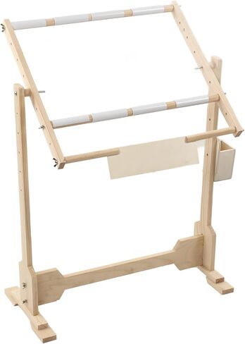 Ejoyous 32CT Cross Stitch Stand, 360° Rotation Adjustable Embroidery Stitch Frame Stand Floor Standing Wooden Frame for Embroidery Crafts in Saudi Arabia