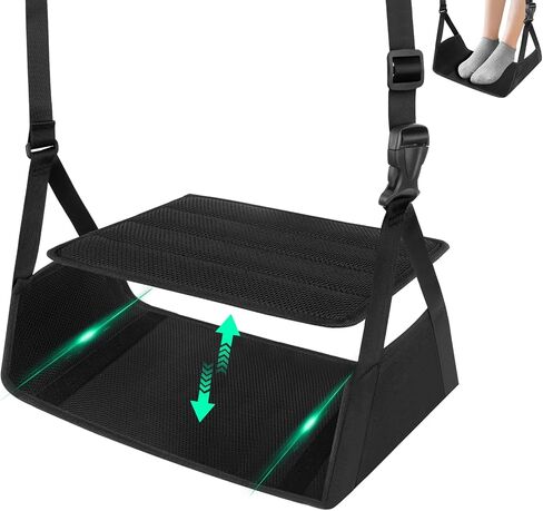 Airplane Foot Hammock for Plane Travel Essentials, Airplane Foot Rest with 2 in 1 Removable Support Pad, Adjustable Foot Hammock with Thicken Memory Foam, Foot Rest for Plane Travel Foot Leg Rest in Saudi Arabia