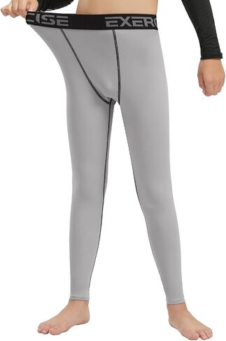 Youth Boys' Compression Leggings Pants Tights for Sports Boys Athletic Leggings Workout Base Layer Pants in Saudi Arabia