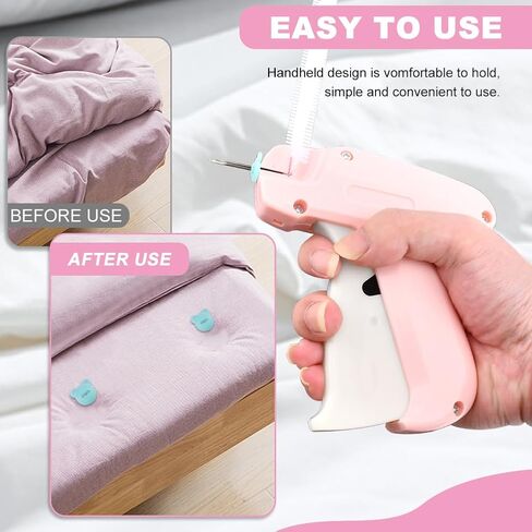 Generic Micro Stitch Gun for Clothing,New Quick Stitch Sewing Gun,Mini Quick Repair Garment Sewing Machine,Handheld Sewing Machine Garment Connector(Size:Pink)(Size:Pink) in Kuwait