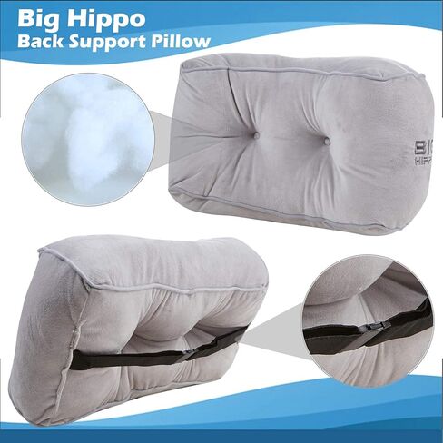 وسادة دعم ظهر فرس النهر الكبيرة، وسادة دعم قطني لاستخدام آلام الظهر في الكرسي، تخفيف آلام أسفل الظهر، وسادة قطنية خلفية لكرسي المكتب، كرسي المكتب، مقعد السيارة، المنزل أو الطائرة in Kuwait