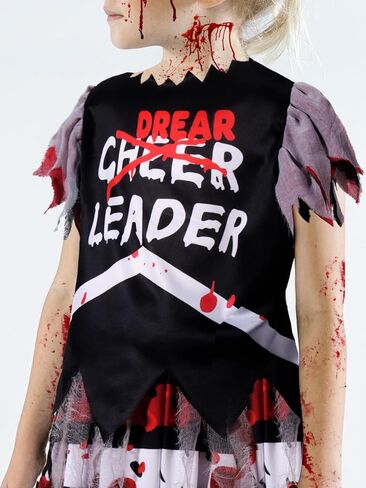 Dead Cheerleader Costume for Girls, Scary Bloody Kids Halloween Costumes for Halloween Dress Up Parties in Kuwait