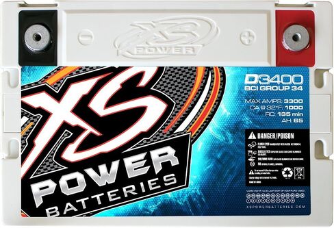 بطارية صوت للسيارة XS Power D3400 3300 أمبير AGM + الأجهزة الطرفية in Kuwait