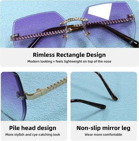 Women's Polarized Sunglasses - Unique Tortoise Shell Round Design, HD UV400 Protection, Lightweight Rimless Frame in Saudi Arabia