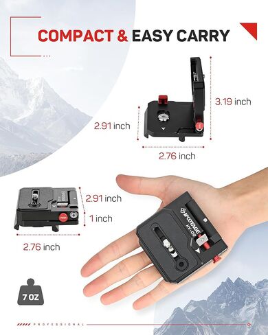 IFOOTAGE DSLR كاميرا عمودية أفقية التبديل ترايبود لوحة الإصدار السريع، HV-01 لوحة تحويل أفقية ورأسية، ملحقات رأس ترايبود، مناسبة لكاميرات SLR، الكاميرات الرقمية in Kuwait