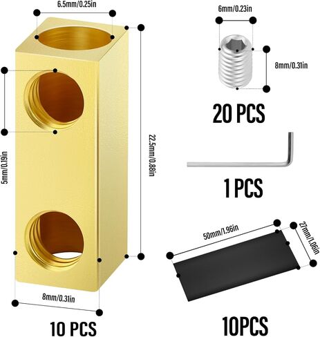 10 قطعة 4 ثقوب 5Awg 80A محطة اتصال الأسلاك السريعة ، موصل سلك مع مجموعة مسامير وأنبوب لدن بالحرارة in Kuwait