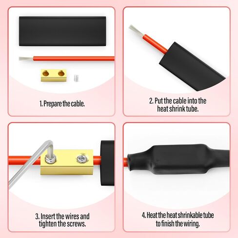 10 قطعة 4 ثقوب 5Awg 80A محطة اتصال الأسلاك السريعة ، موصل سلك مع مجموعة مسامير وأنبوب لدن بالحرارة in Kuwait