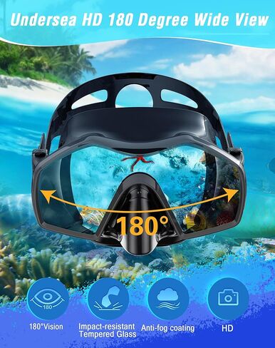 Snorkeling Gear for Adults, Dry Top Snorkel Mask Adult 2 Packs, Snorkel Set with 180°Panoramic Wide View, Anti-Fog Scuba Diving Mask for Snorkeling Swimming Travel in Kuwait
