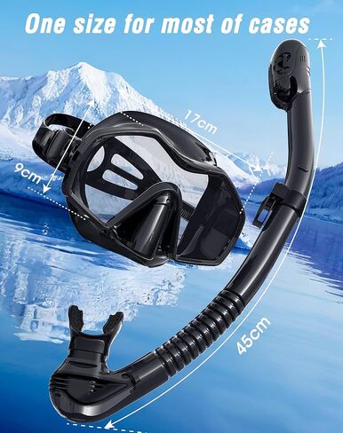 Snorkeling Gear for Adults, Dry Top Snorkel Mask Adult 2 Packs, Snorkel Set with 180°Panoramic Wide View, Anti-Fog Scuba Diving Mask for Snorkeling Swimming Travel in Kuwait