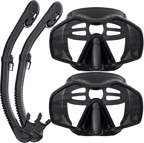 Snorkeling Gear for Adults, Dry Top Snorkel Mask Adult 2 Packs, Snorkel Set with 180°Panoramic Wide View, Anti-Fog Scuba Diving Mask for Snorkeling Swimming Travel in Kuwait