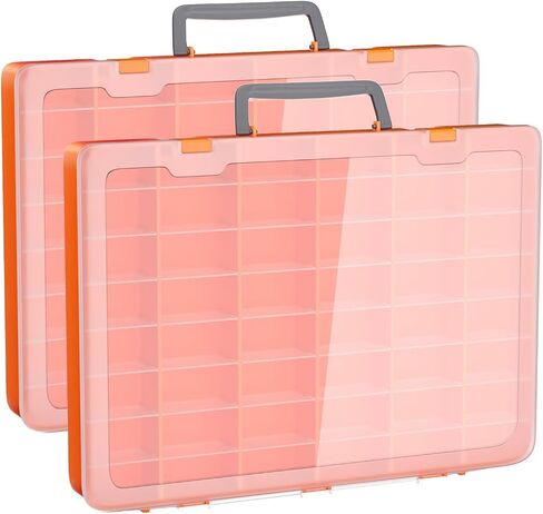 Bluedale 48 Grids Large Plastic Organizer Box with Adjustable Dividers, Beads Storage Containers Compartment Tackle Box Case for Crafts Hobby Small Parts Fishing Seeds Jewelry (Transparent) in Kuwait