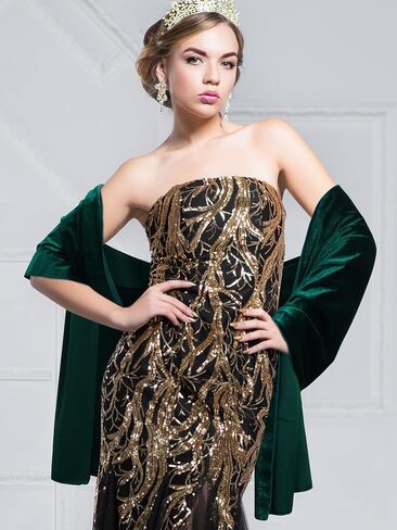 Geyoga Women Velvet Scarfs Shawls and Wraps for Evening Dresses Wedding Shawl Wraps Bridal Scarve in Saudi Arabia
