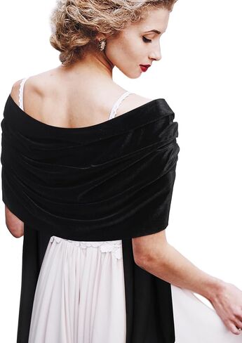 Geyoga Women Velvet Scarfs Shawls and Wraps for Evening Dresses Wedding Shawl Wraps Bridal Scarve in Saudi Arabia